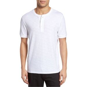 Vince Slub Cotton Henley White Medium